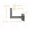 CORAB USL-48/250AL Winkel-Wandhalterung für 48mm Mast, 250mm Ausladung, Aluminium, Silber