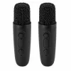 LEAN Karaoke-Set Bluetooth-Lautsprecher zwei Mikrofone LED-Leuchten Schwarz