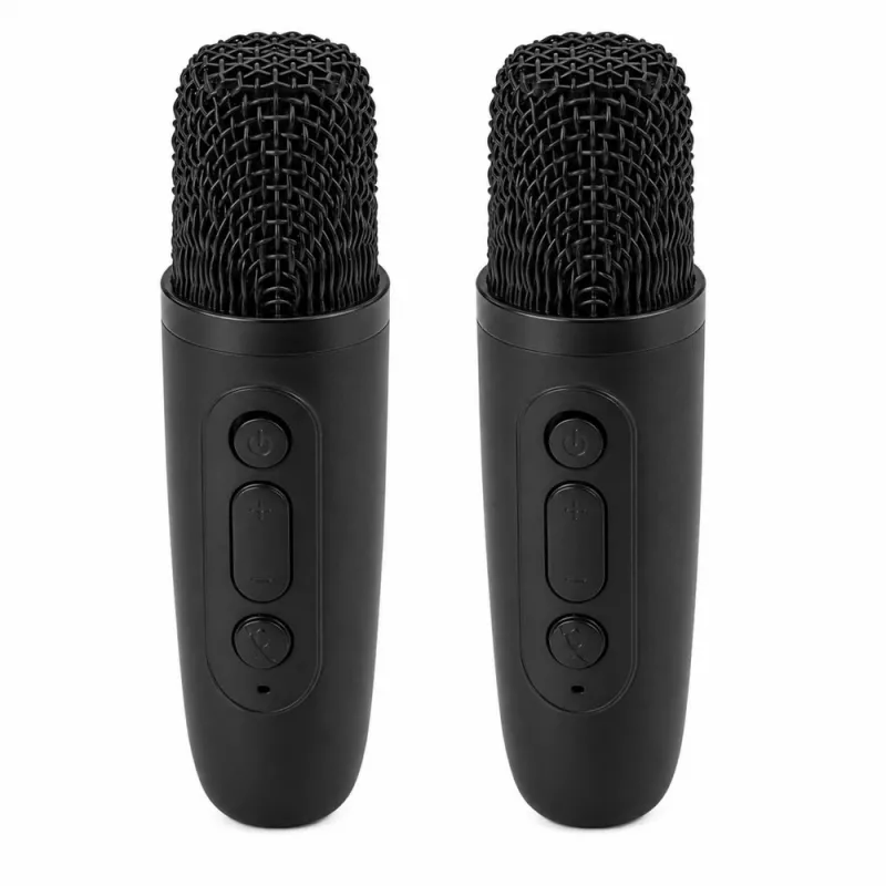 LEAN Karaoke-Set Bluetooth-Lautsprecher zwei Mikrofone LED-Leuchten Schwarz