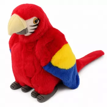 LEAN TOYS Plüschpapagei Ara Exotischer Vogel Maskottchen Kuscheltier Rot 24 cm