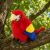 LEAN TOYS Plüschpapagei Ara Exotischer Vogel Maskottchen Kuscheltier Rot 24 cm