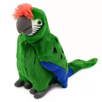 LEAN TOYS Plüschpapagei Ara Exotischer Vogel Maskottchen Kuscheltier Grün 24 cm