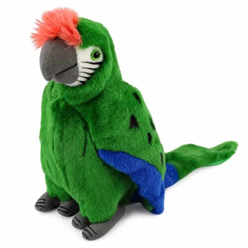 LEAN TOYS Plüschpapagei Ara Exotischer Vogel Maskottchen Kuscheltier Grün 24 cm