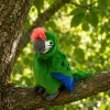 LEAN TOYS Plüschpapagei Ara Exotischer Vogel Maskottchen Kuscheltier Grün 24 cm