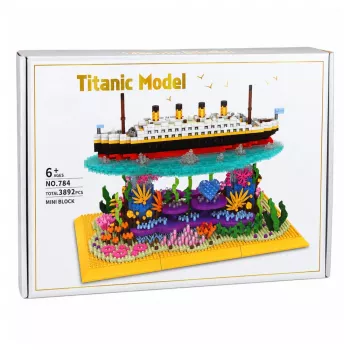 LEAN TOYS Bausteine Titanic Schiff auf einem Korallenriff 3892 Teile