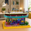LEAN TOYS Bausteine Titanic Schiff auf einem Korallenriff 3892 Teile