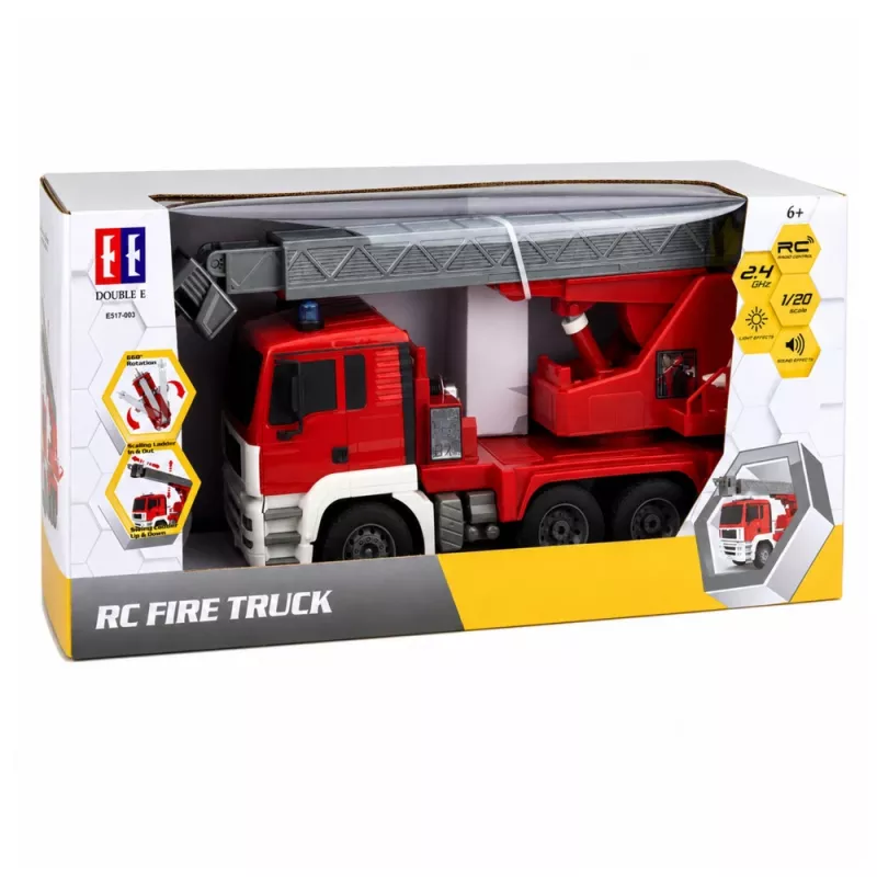 LEAN TOYS Feuerwehrfahrzeug mit 660° drehendem Ausleger, ferngesteuert RC 1:20