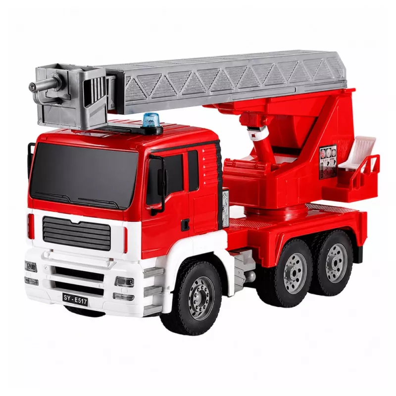 LEAN TOYS Feuerwehrfahrzeug mit 660° drehendem Ausleger, ferngesteuert RC 1:20