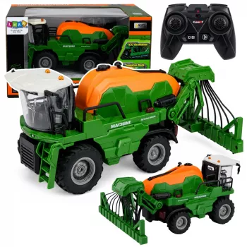 LEAN TOYS Mähdrescher mit Sprühfunktion, Lichter, Geräusche, 1:24