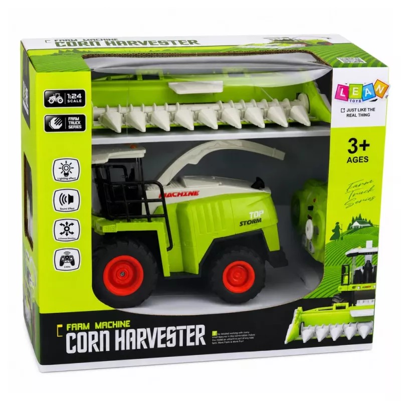 LEAN TOYS Fernbedienung Maiserntemaschine mit Licht und Sound 1:24