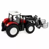 LEAN TOYS RC Roter ferngesteuerter landwirtschaftlicher Traktor mit Ballengreifer 1:24