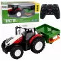 LEAN TOYS RC-Fernlenk-Traktor mit Sämaschine, Licht, Rot, 1:24