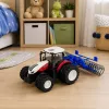 LEAN TOYS Ferngesteuerter Traktor mit Walze RC Lichter Rot 1:24