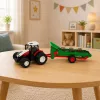 LEAN TOYS Landwirtschaftlicher Traktor mit Förderband, RC Ballenlichter, ferngesteuert, Maßstab 1:24