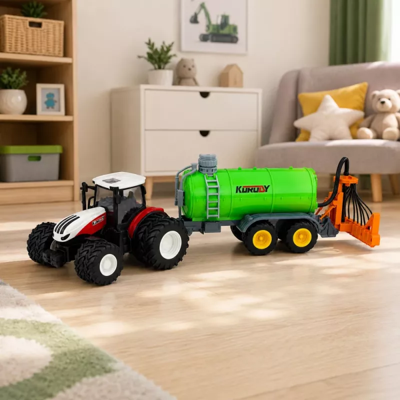 LEAN TOYS Ferngesteuerter landwirtschaftlicher Traktor mit Flüssigdüngerspritze 1:24