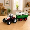 LEAN TOYS Fernbedienung RC Traktor mit Anhänger und Kuhfigur 1:24