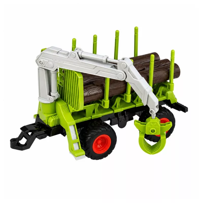 LEAN TOYS RC-Fernlenktraktor mit Forstanhänger und Holzgreifer 1:24