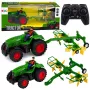 LEAN TOYS Ferngesteuerter Traktor mit Heurechen RC-Lichter 1:24