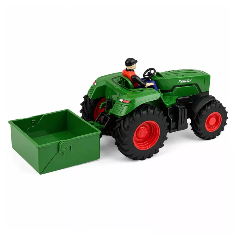 LEAN TOYS Ferngesteuerter RC Landwirtschaftstraktor mit Anhänger Farmer 1:24