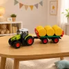 LEAN TOYS Ferngesteuerter RC Traktor mit Heuballen-Anhänger und Beleuchtung 1:24