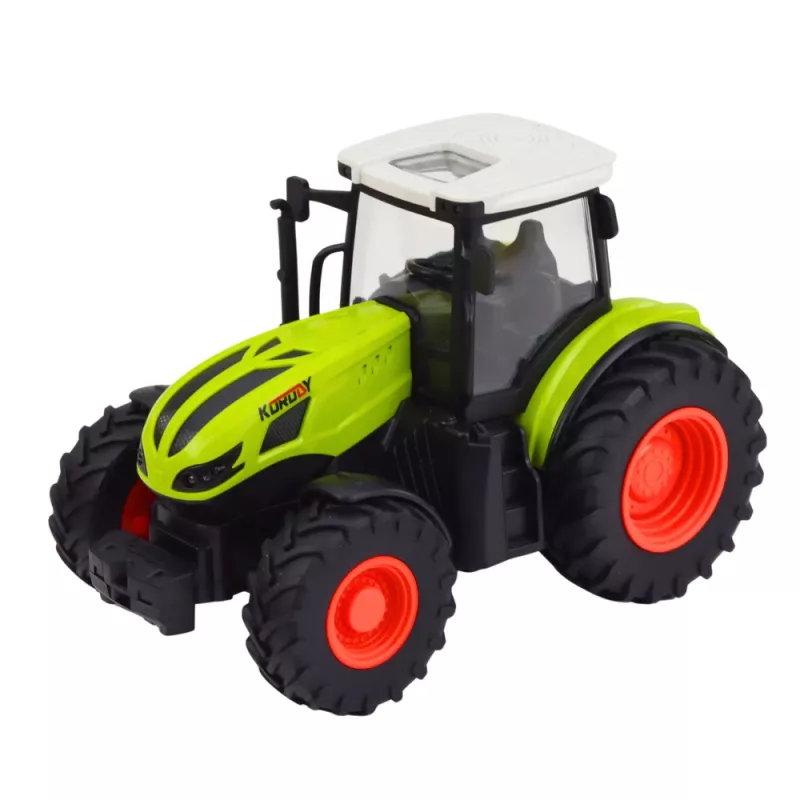 LEAN TOYS Ferngesteuerter RC Traktor mit Heuballen-Anhänger und Beleuchtung 1:24