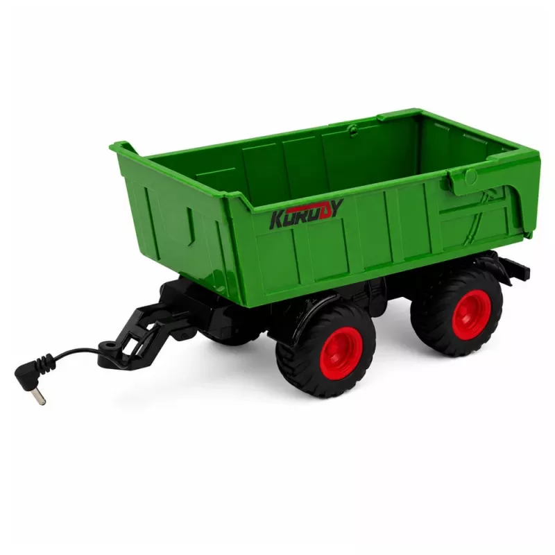 LEAN TOYS RC Landwirtschaftstraktor mit Kipper-Anhänger und Beleuchtung 1:24