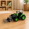 LEAN TOYS RC Traktor mit Ballengreifer, ferngesteuert, Lichter, Grün, 1:24