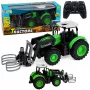 LEAN TOYS RC Traktor mit Ballengreifer, ferngesteuert, Lichter, Grün, 1:24