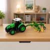 LEAN TOYS Fernbedienung Traktor mit Rechen RC Lichter 1:24