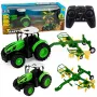 LEAN TOYS Fernbedienung Traktor mit Rechen RC Lichter 1:24