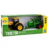 LEAN TOYS Traktor mit Sämaschine und Kultivator, Licht und Sound, Gelb, 1:24