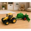 LEAN TOYS Traktor mit Sämaschine und Kultivator, Licht und Sound, Gelb, 1:24