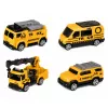 LEAN TOYS Truck mit Kran und Fahrzeugtransporter Licht Sound Grün