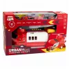 LEAN TOYS Große faltbare Feuerwehr-Transportflugzeug mit Fahrzeugen, Lichtern und Geräuschen
