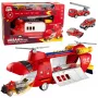 LEAN TOYS Große faltbare Feuerwehr-Transportflugzeug mit Fahrzeugen, Lichtern und Geräuschen