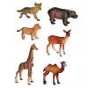 LEAN TOYS Set Wildtiere Figuren Fuchs Giraffe Nilpferd Hirsch Park 3D-Brett