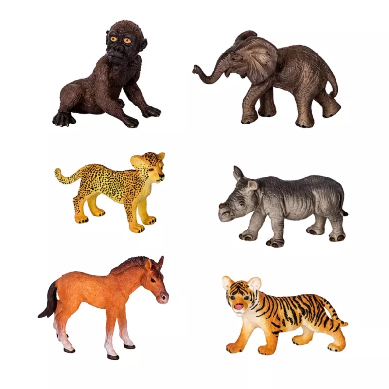 LEAN TOYS Wild Animals Figures Set Leopard Tiger Elephant Horse Park 3D Board