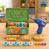 LEAN TOYS Schraubendreher-Baukasten mit Bausteinen im Koffer, 190 Teile