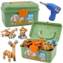 LEAN TOYS Schraubendreher-Baukasten mit Bausteinen im Koffer, 190 Teile