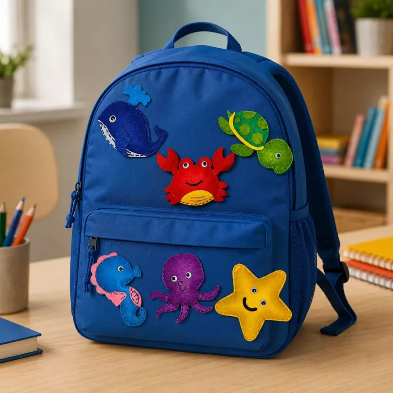 LEAN TOYS Kreativset Kuscheltiere zum Nähen Filz DIY Meerestiere 6 Stk.
