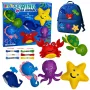 LEAN TOYS Kreativset Kuscheltiere zum Nähen Filz DIY Meerestiere 6 Stk.