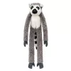 LEAN TOYS Plüsch-Lemur Maskottchen Kuscheltier mit Klettpfoten zum Aufhängen, 50 cm, Grau/Weiß/Schwarz
