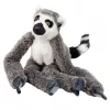 LEAN TOYS Plüsch-Lemur Maskottchen Kuscheltier mit Klettpfoten zum Aufhängen, 50 cm, Grau/Weiß/Schwarz
