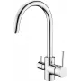 DEANTE Kuchinox Küchenarmatur mit Wasserfilteranschluss, verchromt, Messing, 360° schwenkbar, Einhebelmischer, 2-in-1