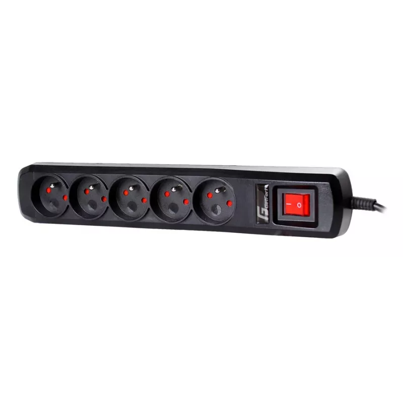 Getfort Surge Protected Power Strip 5A 5m Black