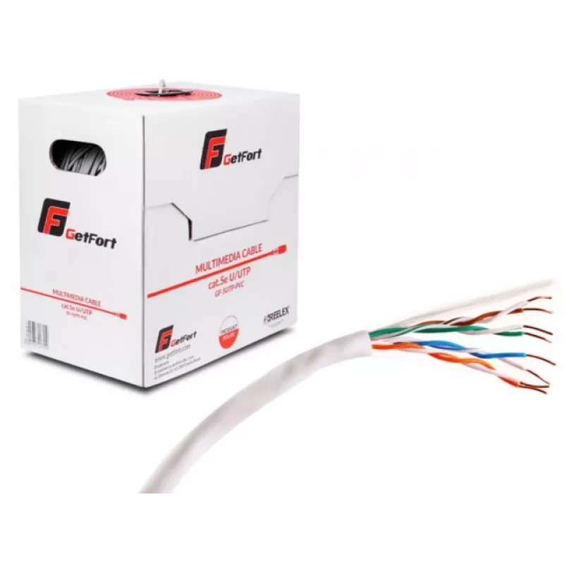 GETFORT Premium Cat.5e U/UTP PVC Netzwerkkabel 500m Grau