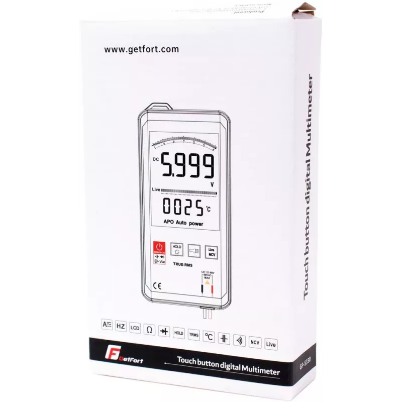 GETFORT GF-5330C Digitalmultimeter, 1999 Counts, True RMS, CAT III 600V