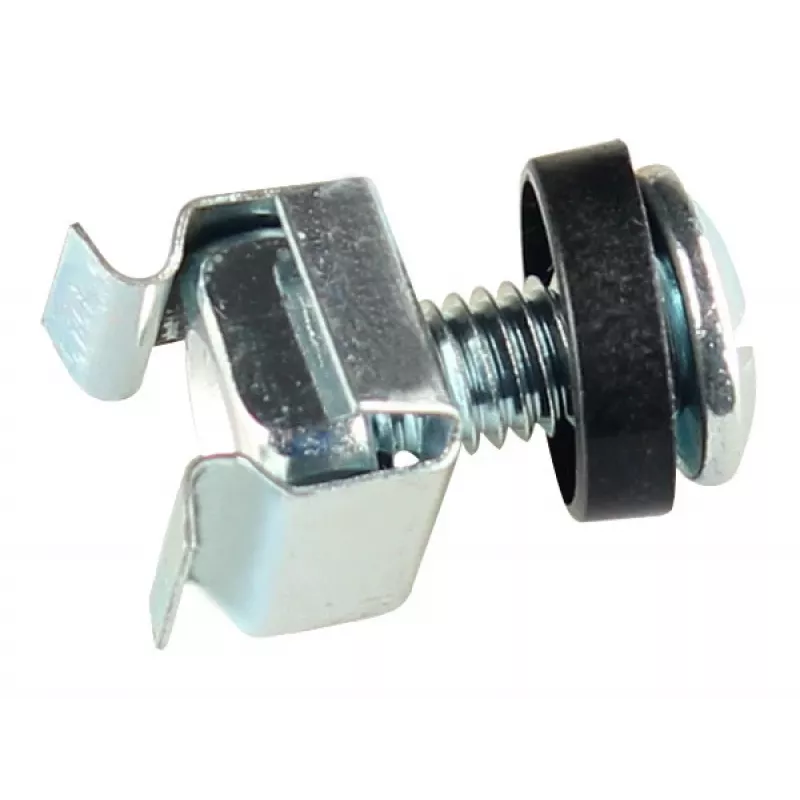 GETFORT Rack-Montageset 100-teilig - M6-Schrauben, Käfigmuttern, Unterlegscheiben - Schwarz