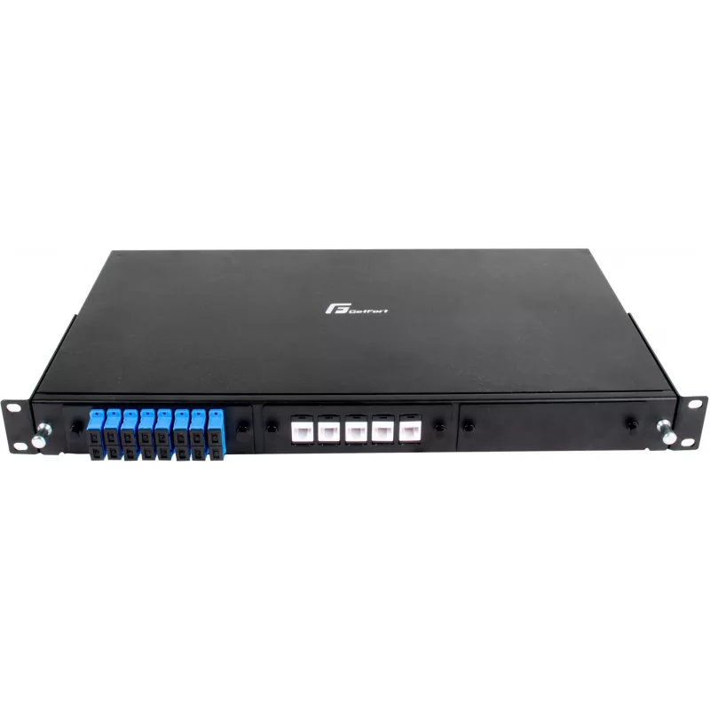 GETFORT GF-FO-MOD 1U 19-Zoll Rack-Mount Glasfaser-Patchpanel, 3 Moduleinschübe, Schwarz
