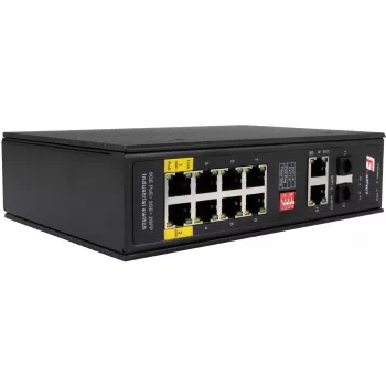 GETFORT GF-110-8PG-2G-2S Industrial PoE+ Switch, 8x PoE+ Gigabit + 2x Gigabit + 2x SFP, -40°C bis 80°C